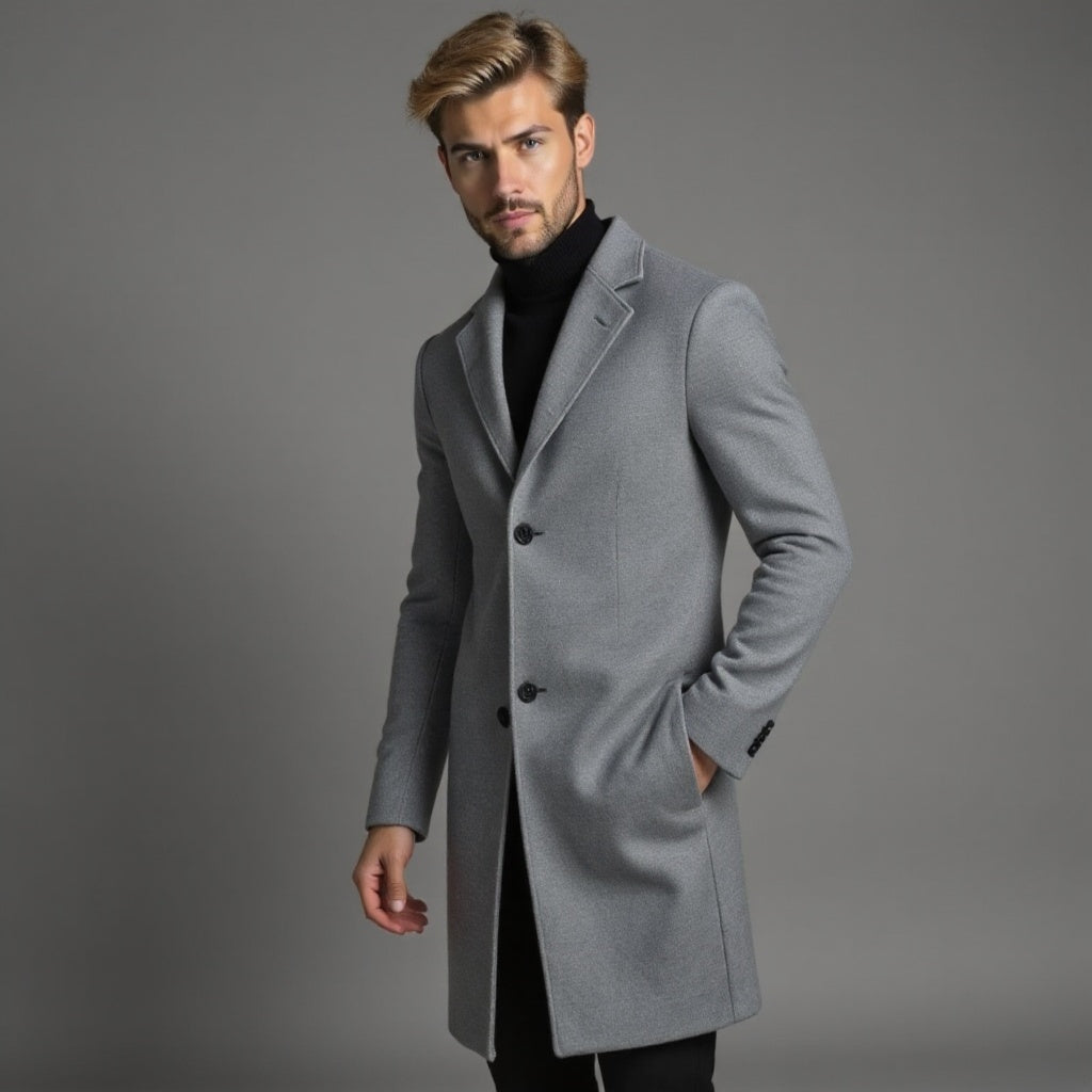 Płaszcz zimowy Mikołaj | Slim Fit, Klasyczny Styl dla Mężczyzn 0