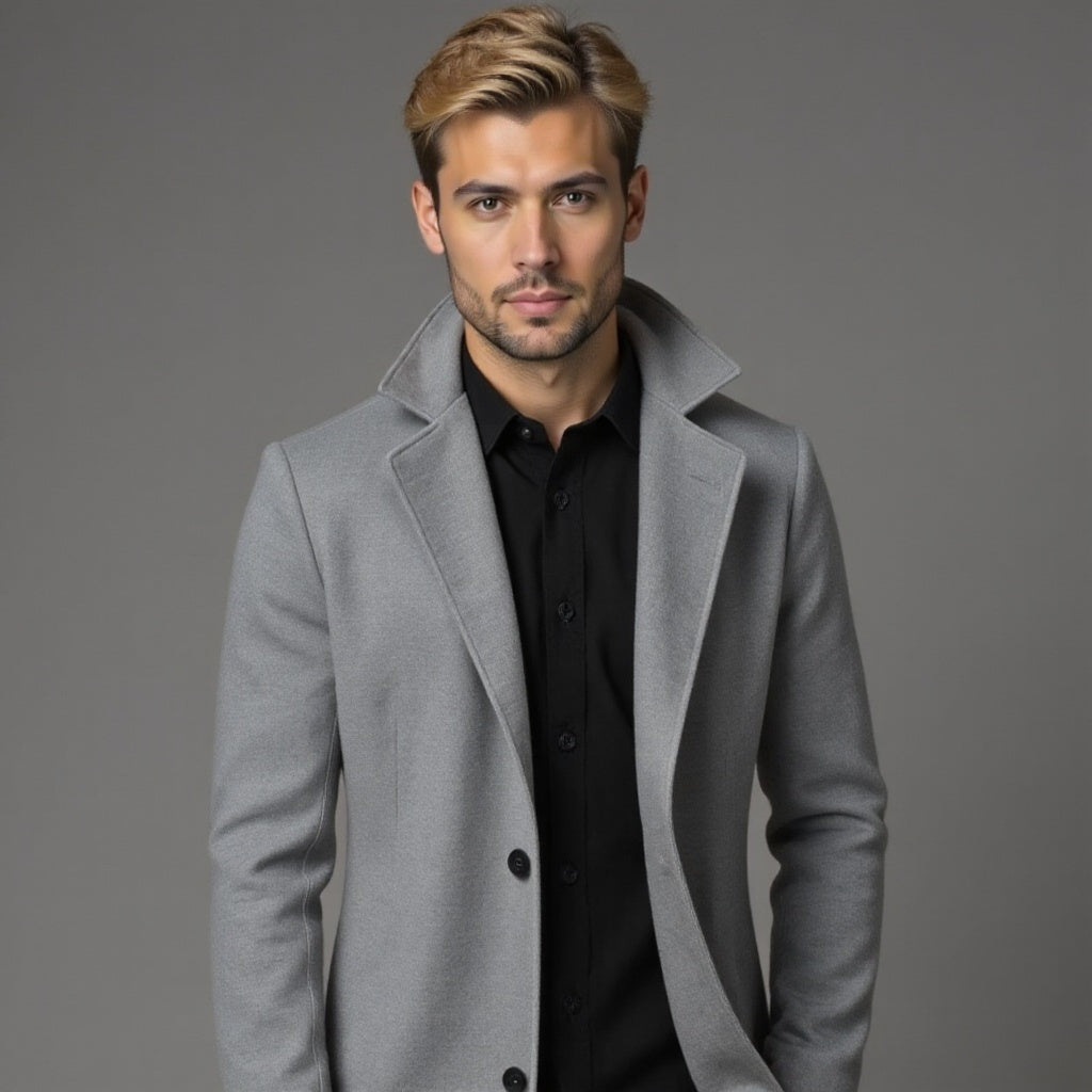 Płaszcz zimowy Mikołaj | Slim Fit, Klasyczny Styl dla Mężczyzn 1