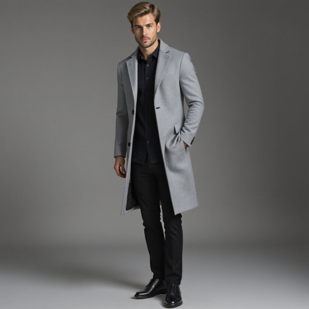 Płaszcz zimowy Mikołaj | Slim Fit, Klasyczny Styl dla Mężczyzn 2