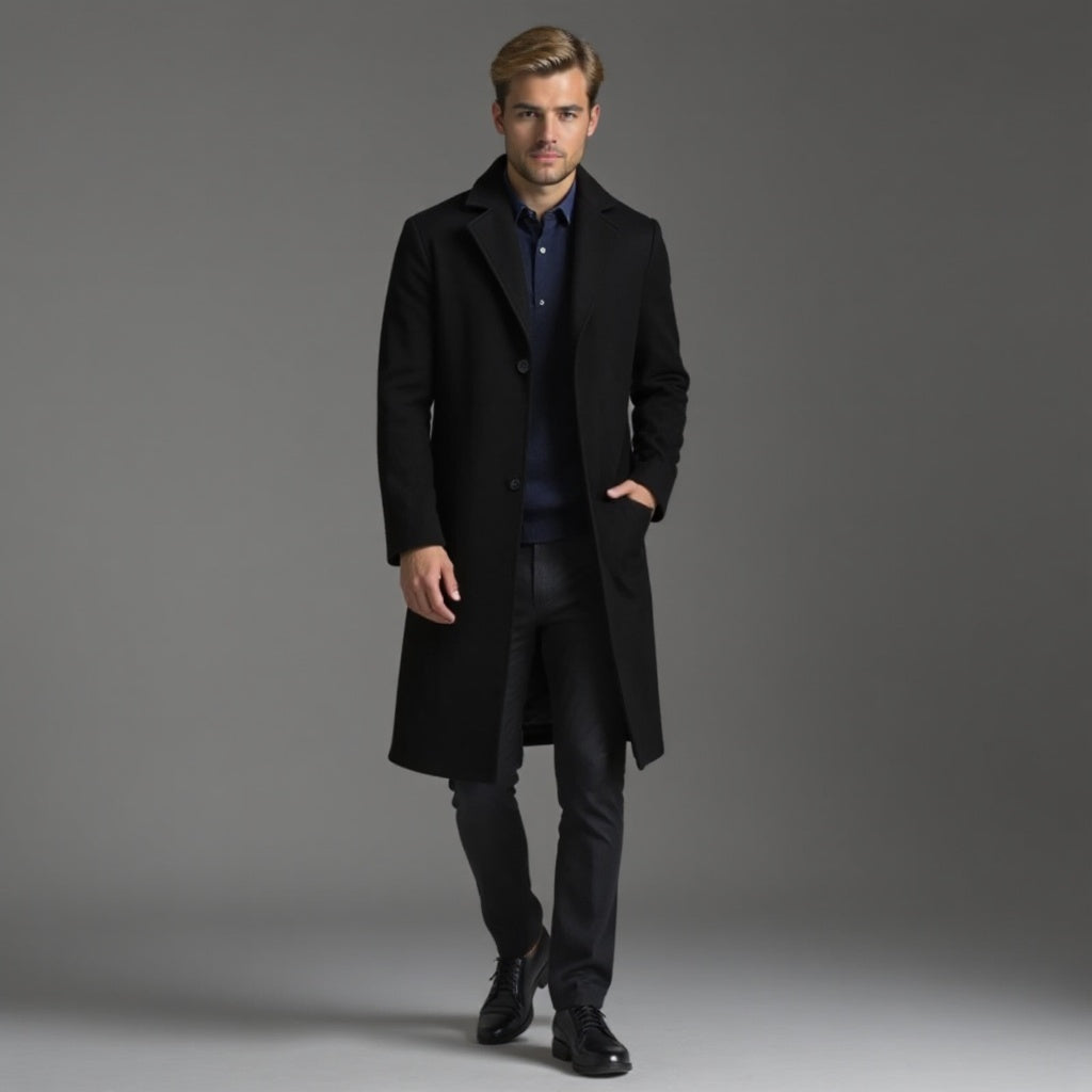 Płaszcz zimowy Mikołaj | Slim Fit, Klasyczny Styl dla Mężczyzn 5