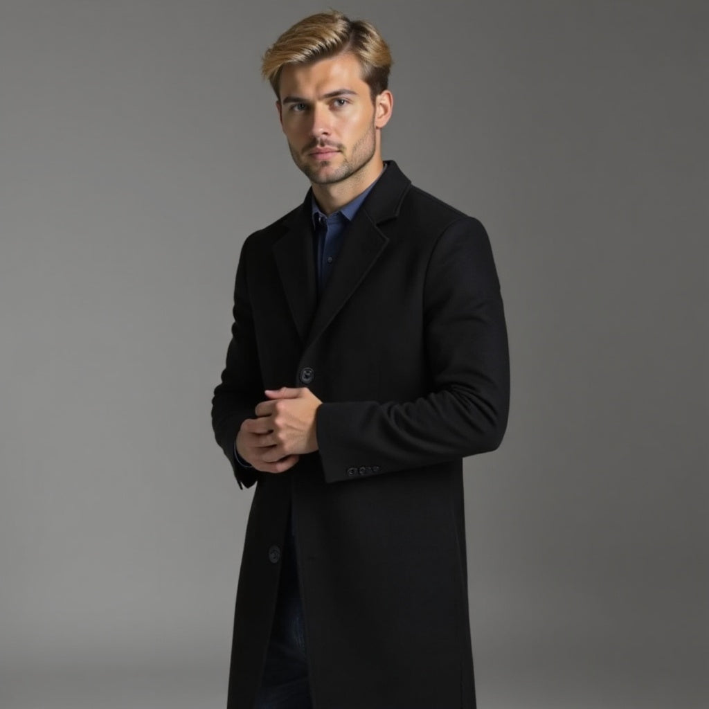 Płaszcz zimowy Mikołaj | Slim Fit, Klasyczny Styl dla Mężczyzn 6