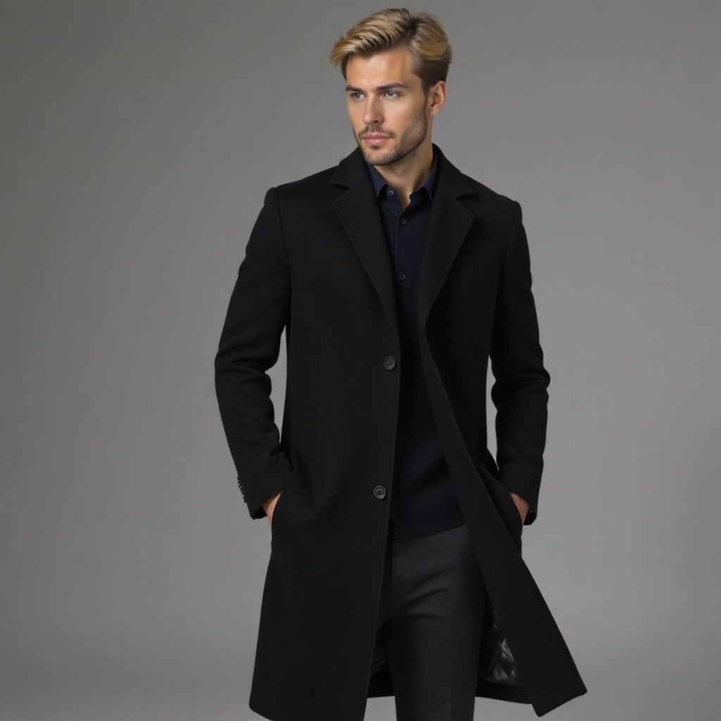 Płaszcz zimowy Mikołaj | Slim Fit, Klasyczny Styl dla Mężczyzn 7