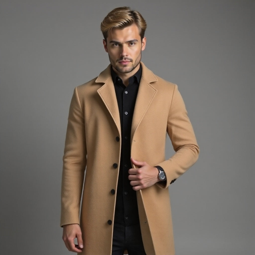 Płaszcz zimowy Mikołaj | Slim Fit, Klasyczny Styl dla Mężczyzn 8