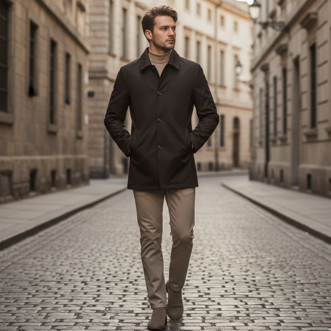 Płaszcz zimowy Mikołaj męski | Elegancki krój, ciepłe ocieplenie 0