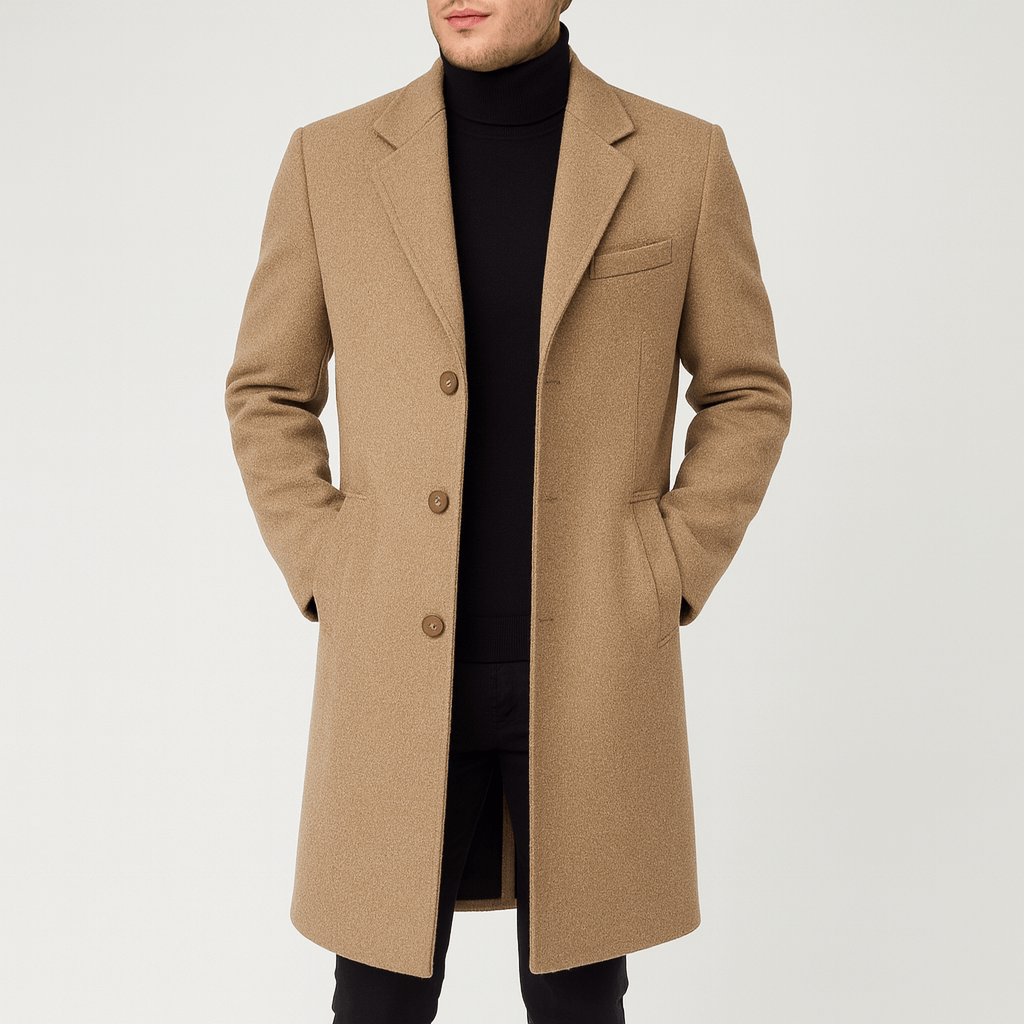 Płaszcz zimowy Noirski | Elegancka wełna, klasyczny styl, czarny 1