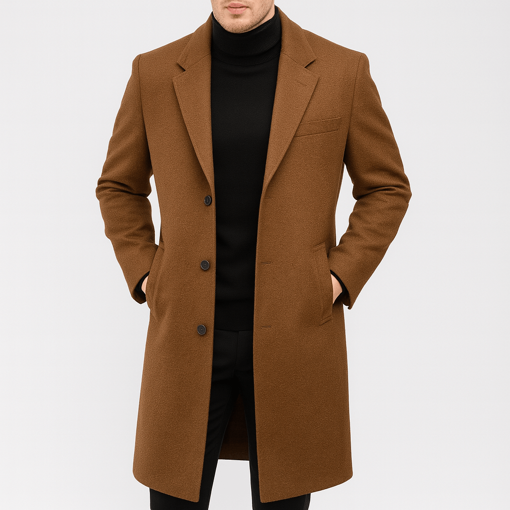 Płaszcz zimowy Noirski | Elegancka wełna, klasyczny styl, czarny 2