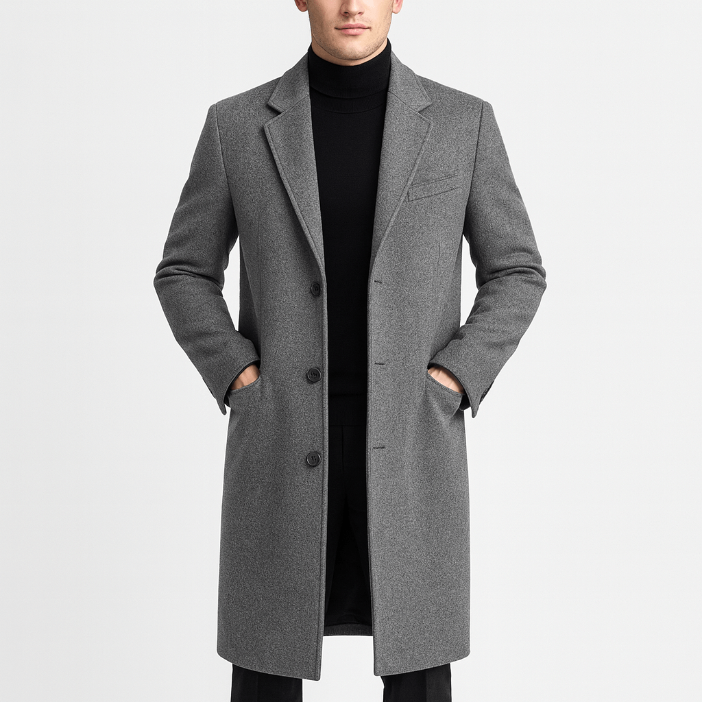 Płaszcz zimowy Noirski | Elegancka wełna, klasyczny styl, czarny 3