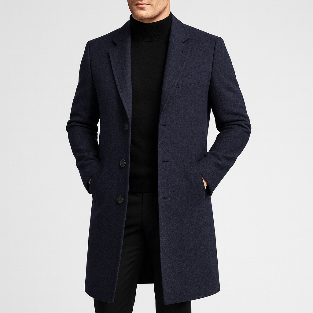Płaszcz zimowy Noirski | Elegancka wełna, klasyczny styl, czarny 4