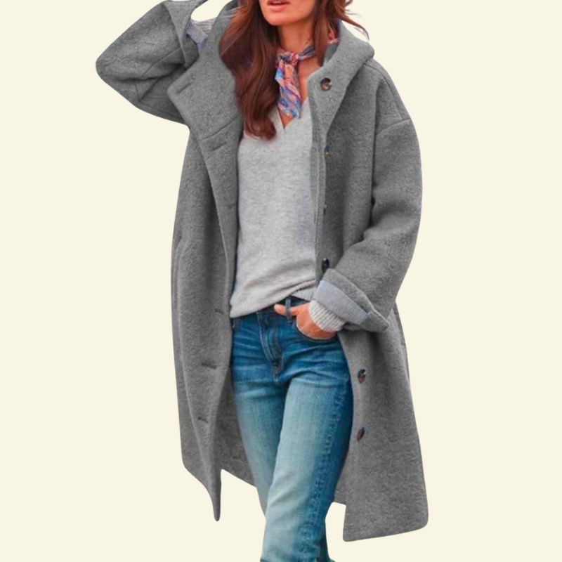 Płaszcz zimowy damski Solange | Premium Mieszanka Tkanin, Elegancki Fason 4