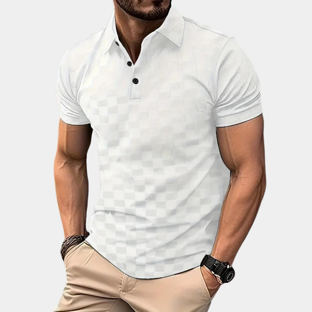 Polo męskie Borys | Krótki rękaw, elegancka bawełna z elastanem 8