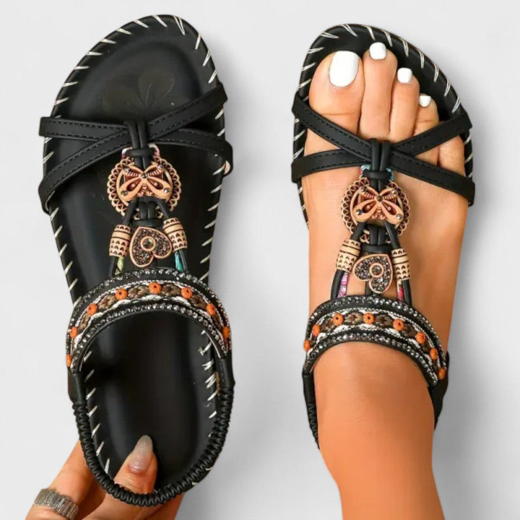 Sandały Letnie Zofia | Boho Styl, Regulowane Paski na Koturnie 2
