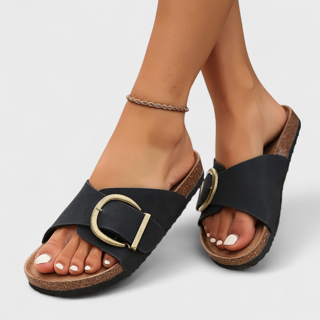 Sandały wsuwane Olivia | Elegancka Klamra, Komfort Codzienny Damskie 0