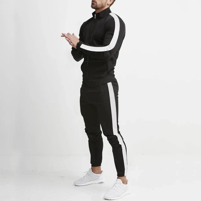 Sento Komplet Dresowy Męski | Slim Fit, Bluza z Zamkiem 0