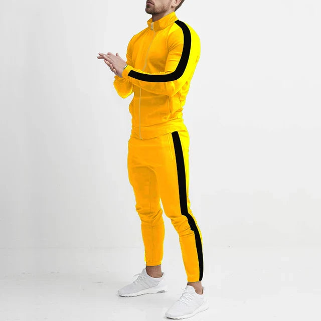 Sento Komplet Dresowy Męski | Slim Fit, Bluza z Zamkiem 6