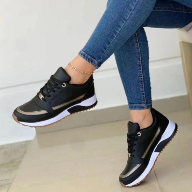 Sneakersy Amira Damskie | Sportowy Styl z Metalicznym Akcentem 0