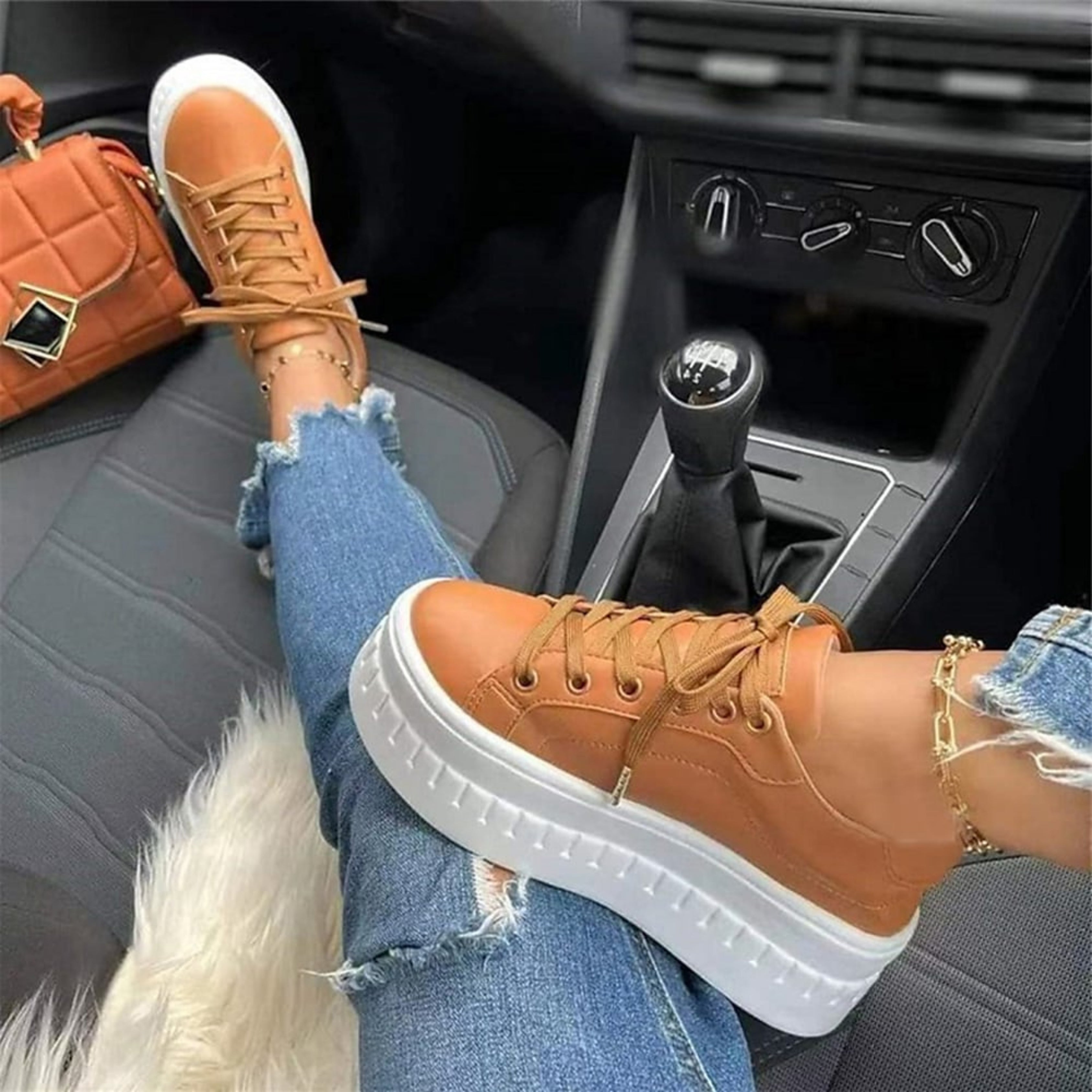 Sneakersy Damskie Lira | Białe, Gruba Podeszwa, Nowoczesny Design 0