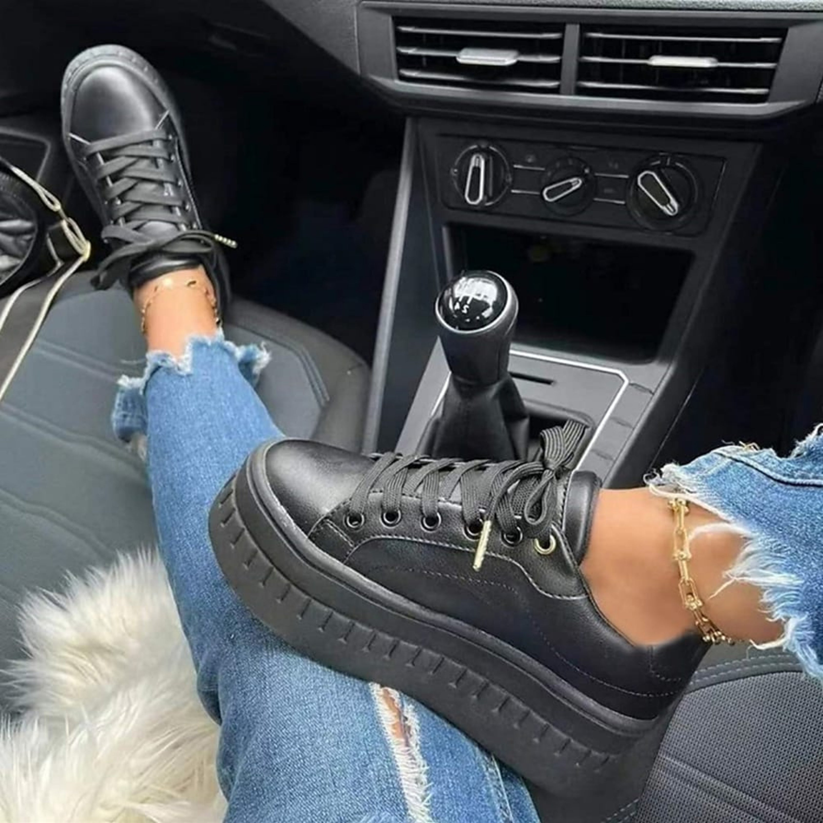 Sneakersy Damskie Lira | Białe, Gruba Podeszwa, Nowoczesny Design 4