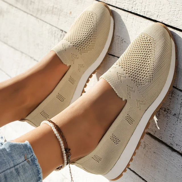 Sneakersy Paulina | Siateczkowe, białe sneakersy damskie na lato 0