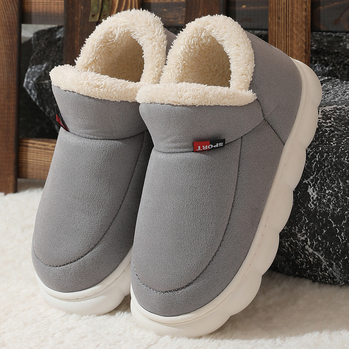 Sneakersy Rebecca Damskie | Pluszowe, Lekkie z Platformą na Zimę 4