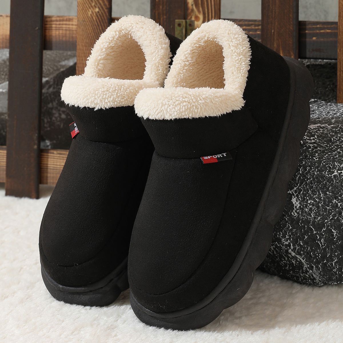 Sneakersy Rebecca Damskie | Pluszowe, Lekkie z Platformą na Zimę 7