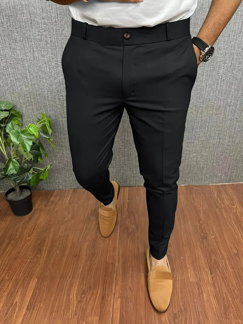 Soren Spodnie Męskie | Eleganckie Slim Fit, Zwężane Nogawki 0
