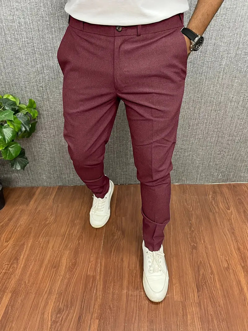 Soren Spodnie Męskie | Eleganckie Slim Fit, Zwężane Nogawki 4