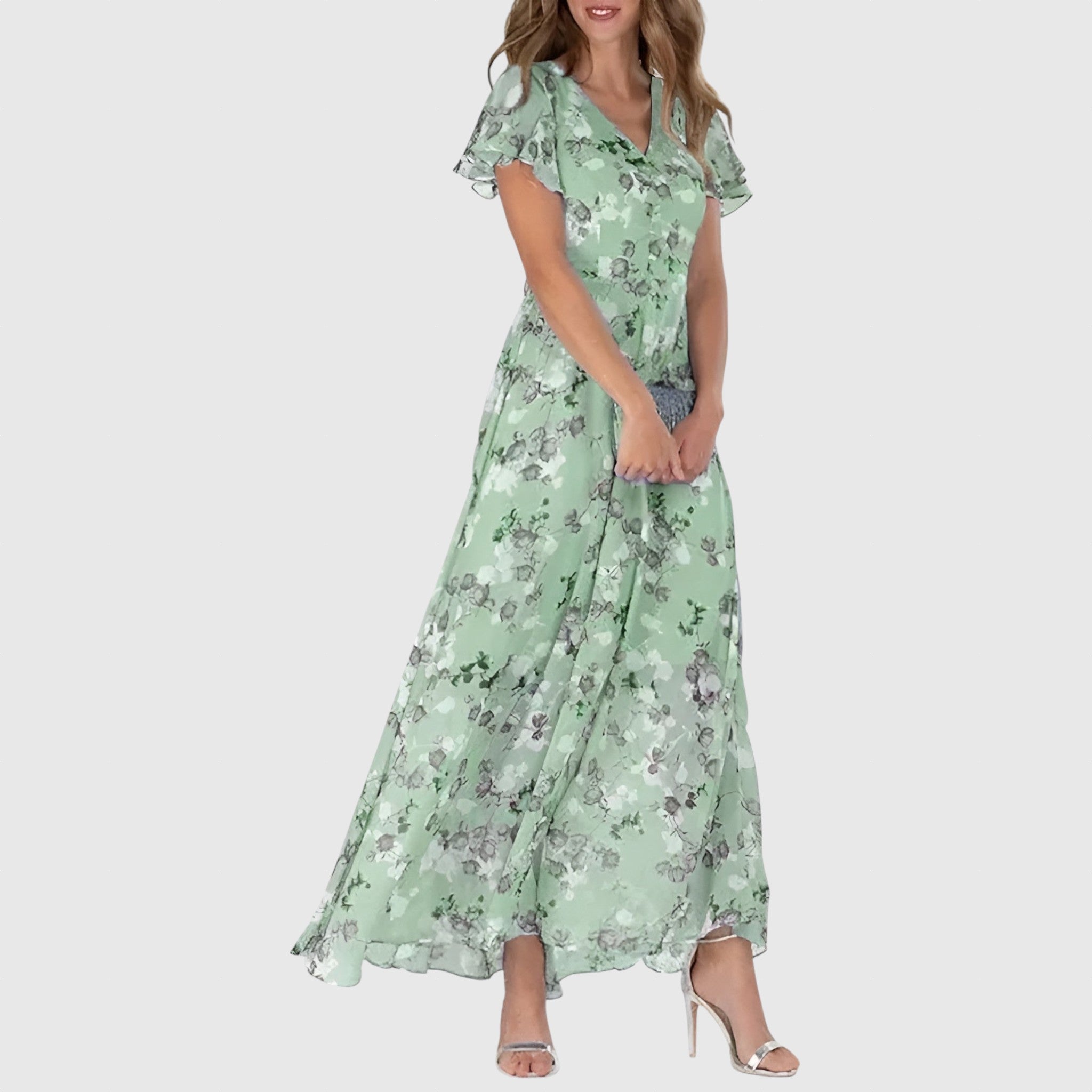 Sukienka Anna Elegancka | Krój maskujący brzuch, lekki materiał 2