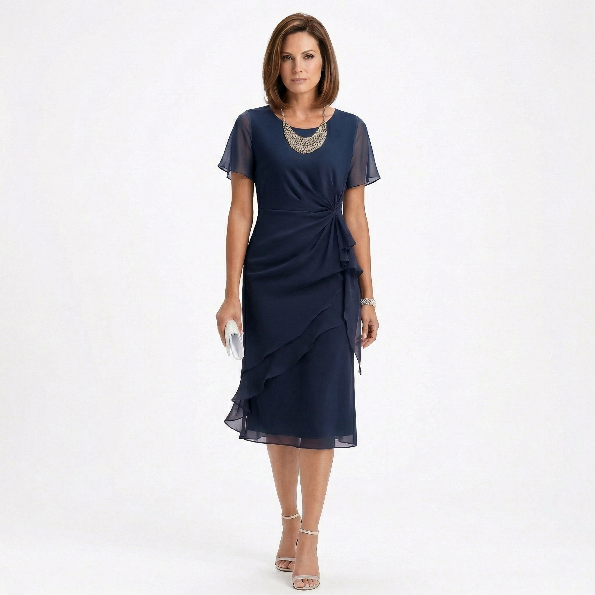 Sukienka Helena Elegancka | Drapowanie i falbany w talii 2