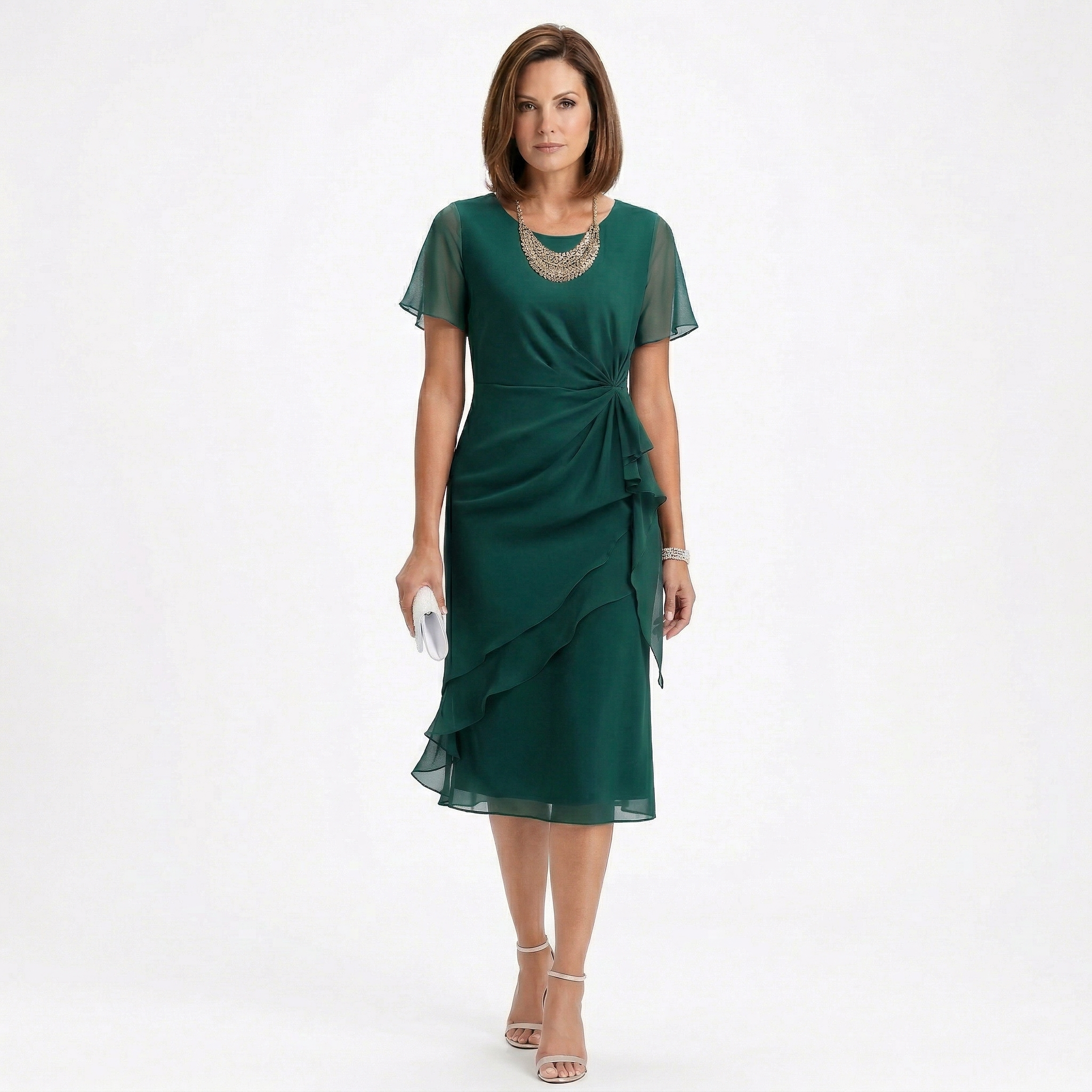 Sukienka Helena Elegancka | Drapowanie i falbany w talii 3