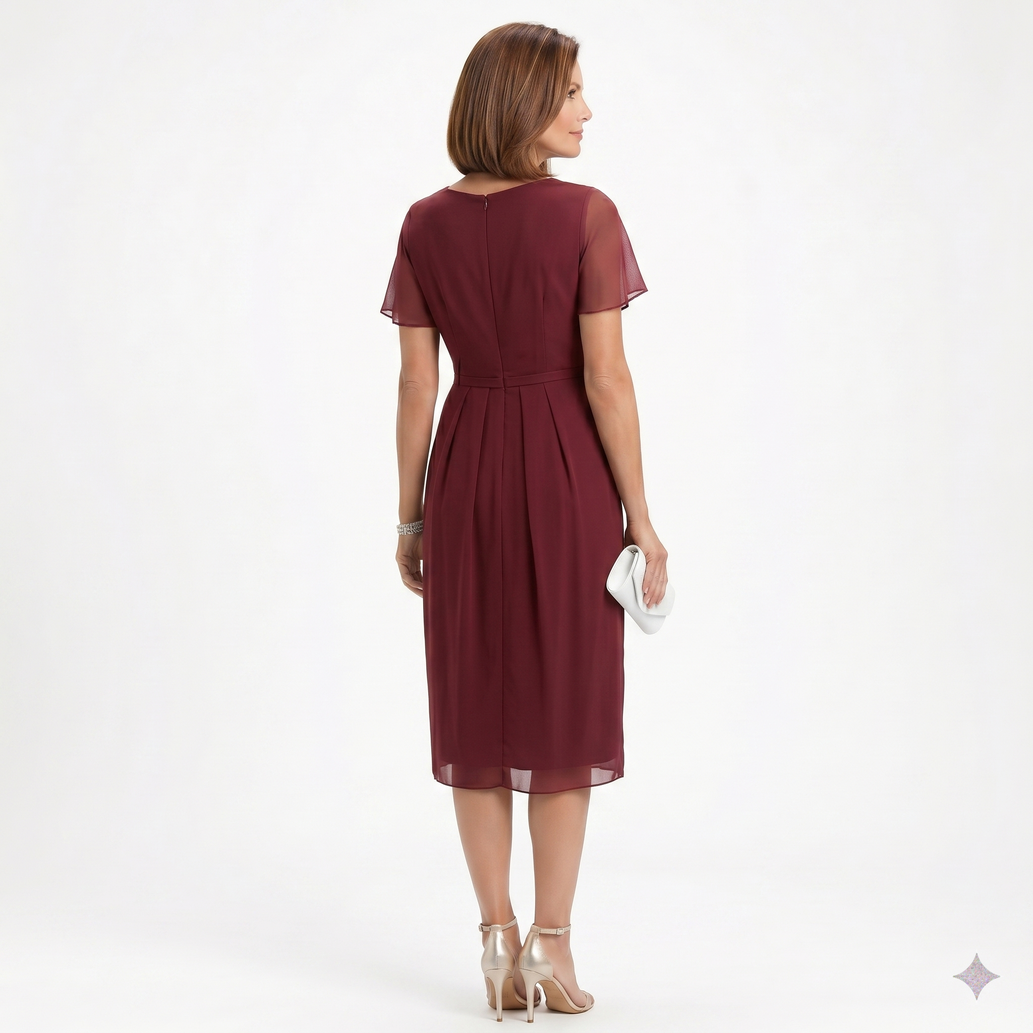 Sukienka Helena Elegancka | Drapowanie i falbany w talii 4