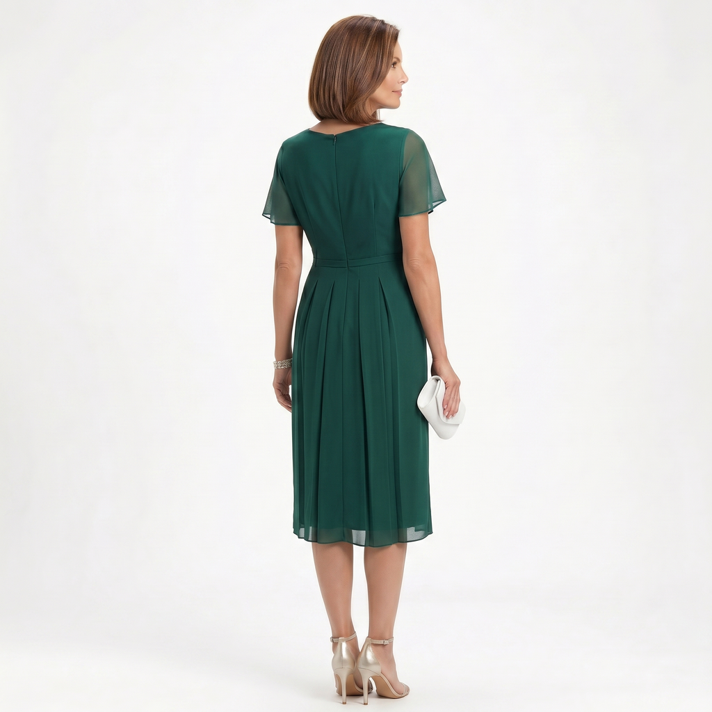 Sukienka Helena Elegancka | Drapowanie i falbany w talii 7