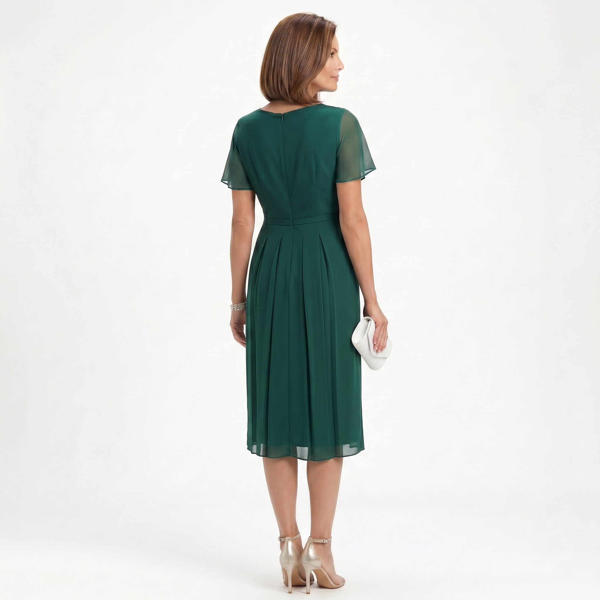 Sukienka Helena Elegancka | Drapowanie i falbany w talii 7