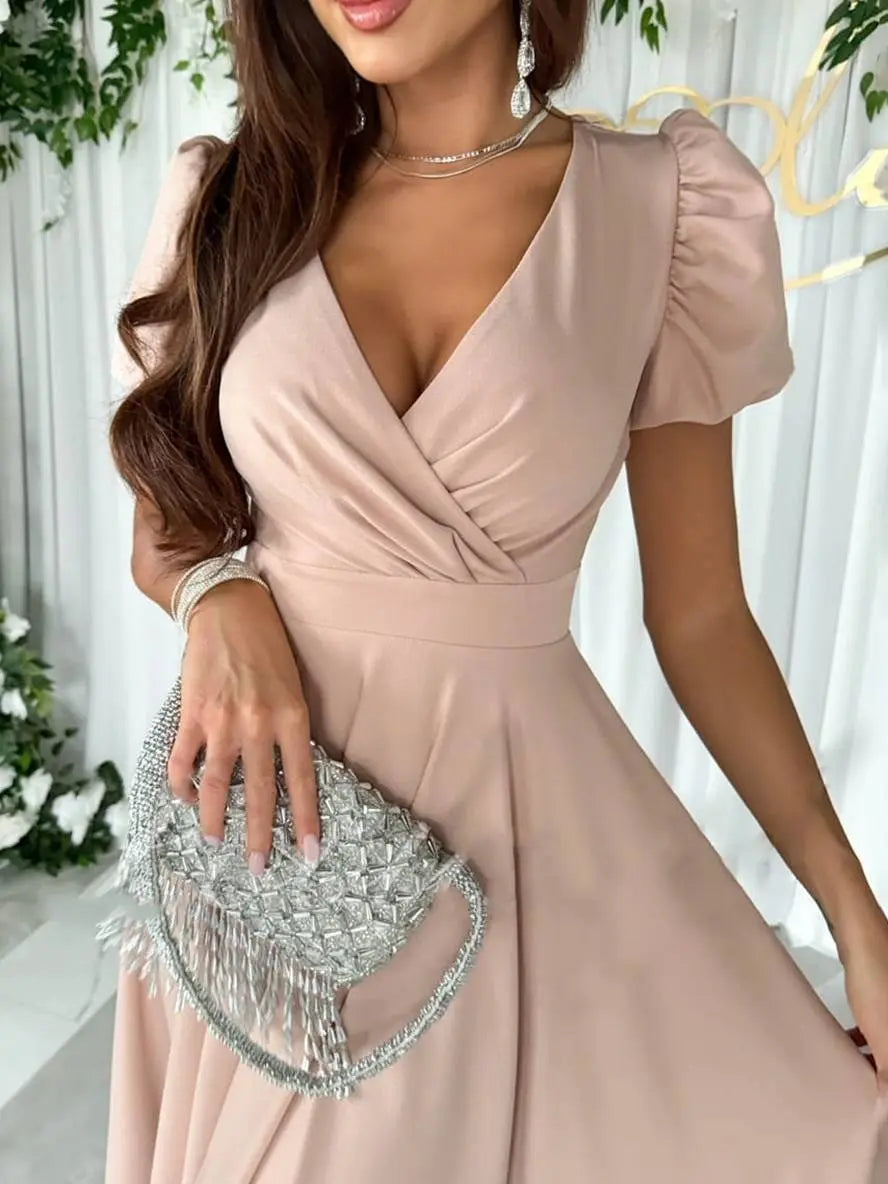 Sukienka Julie na wesele | Elegancki dekolt V, zwiewny krój dla kobiet 1