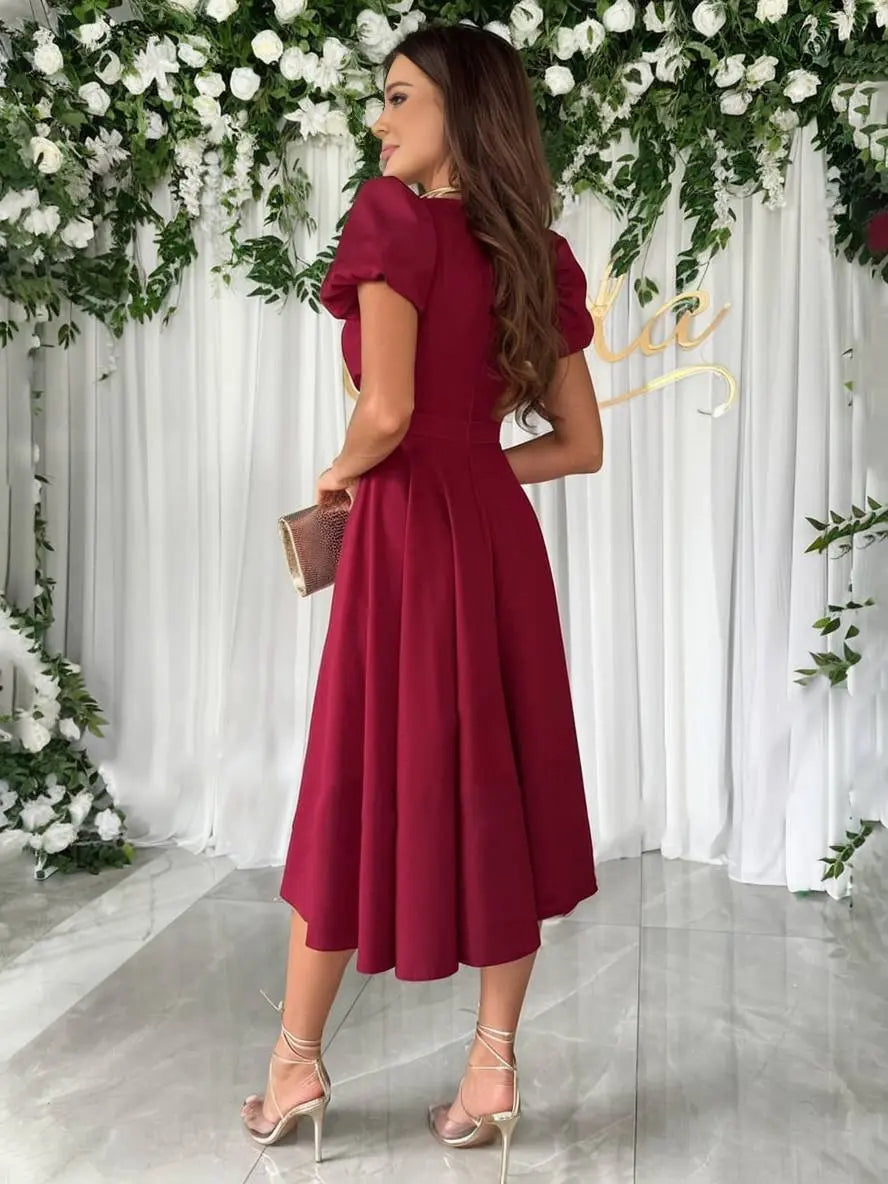 Sukienka Julie na wesele | Elegancki dekolt V, zwiewny krój dla kobiet 7