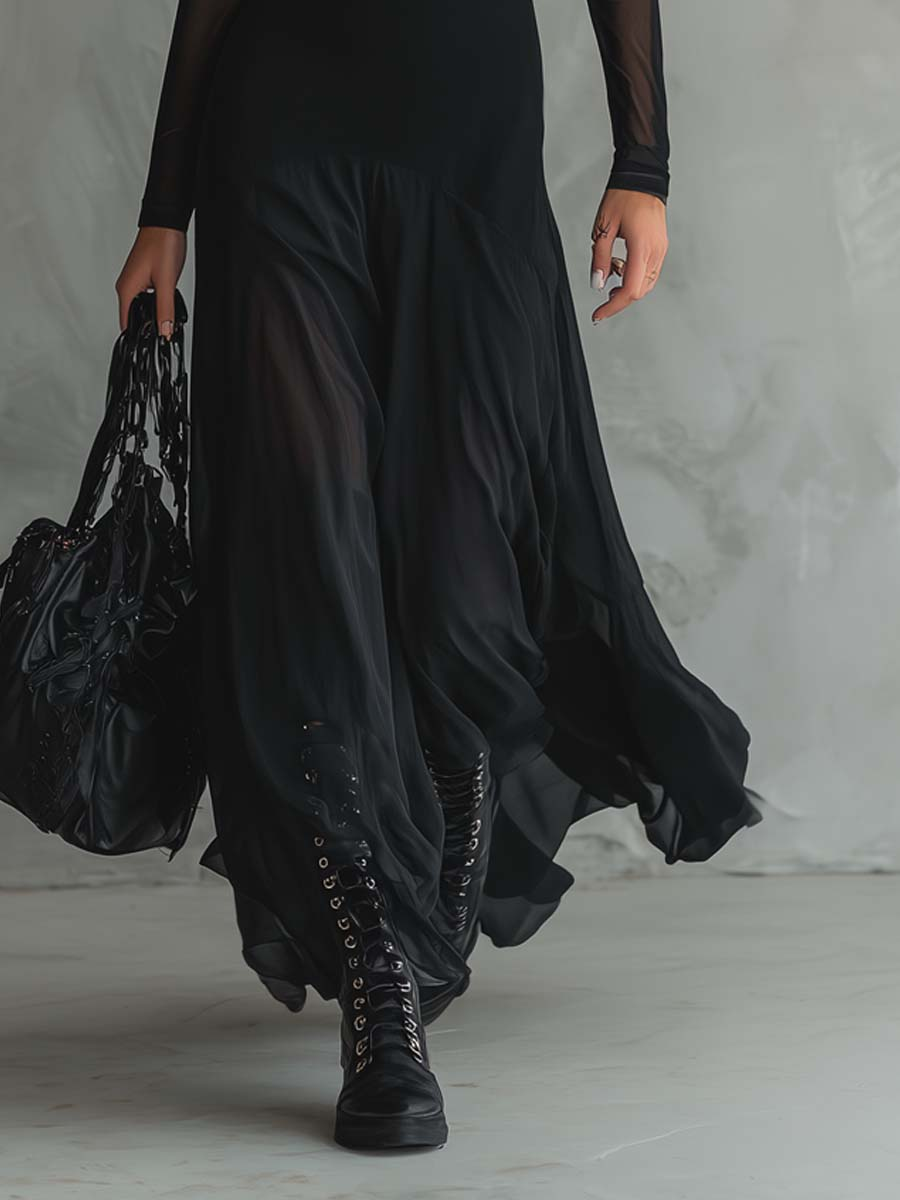Sukienka Maxi Vira | Styl Vintage, Delikatne Rękawy, Idealna na Wesele 2