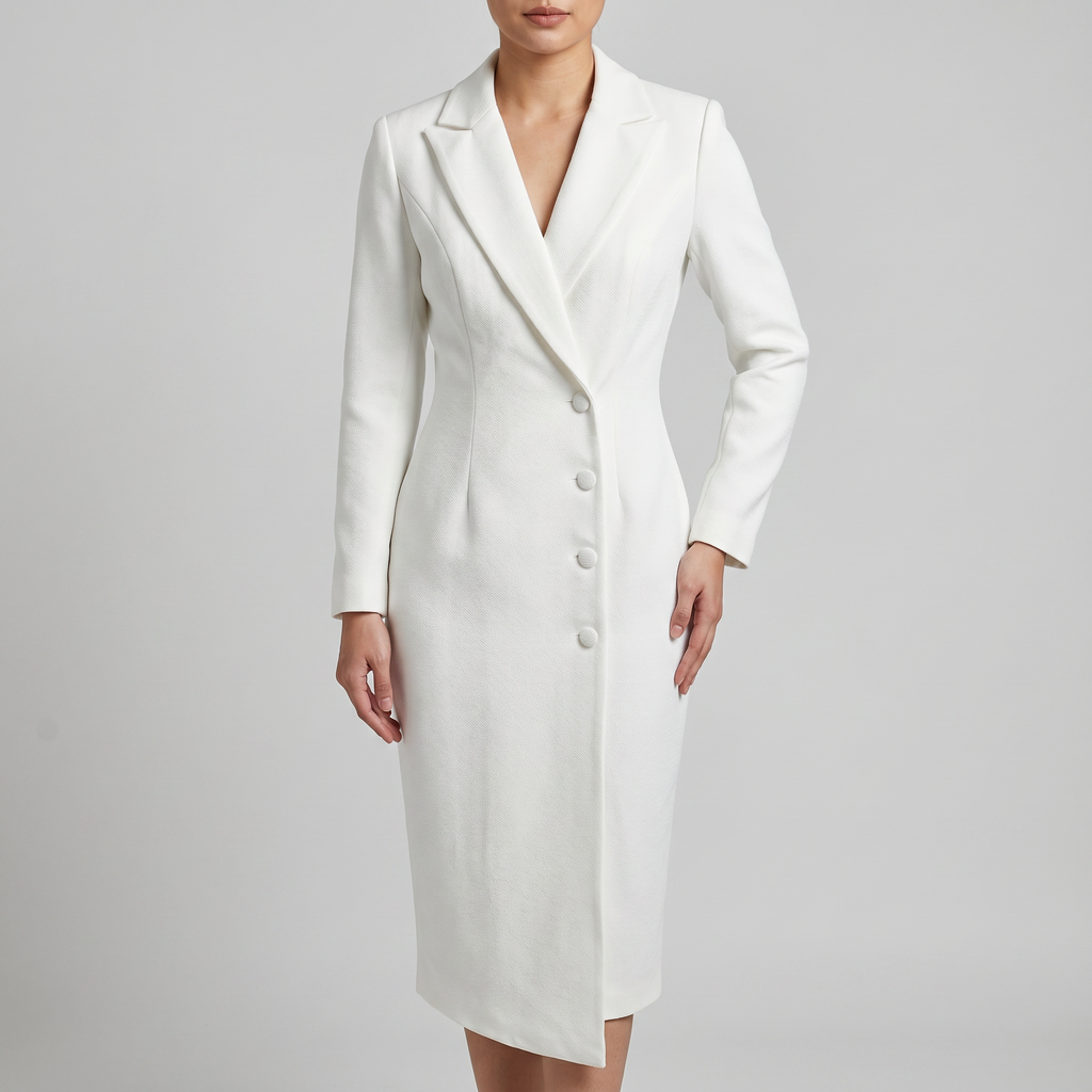 Sukienka Midi Klara | Elegancki Taliowany Krój z Kołnierzem Klapowym 0