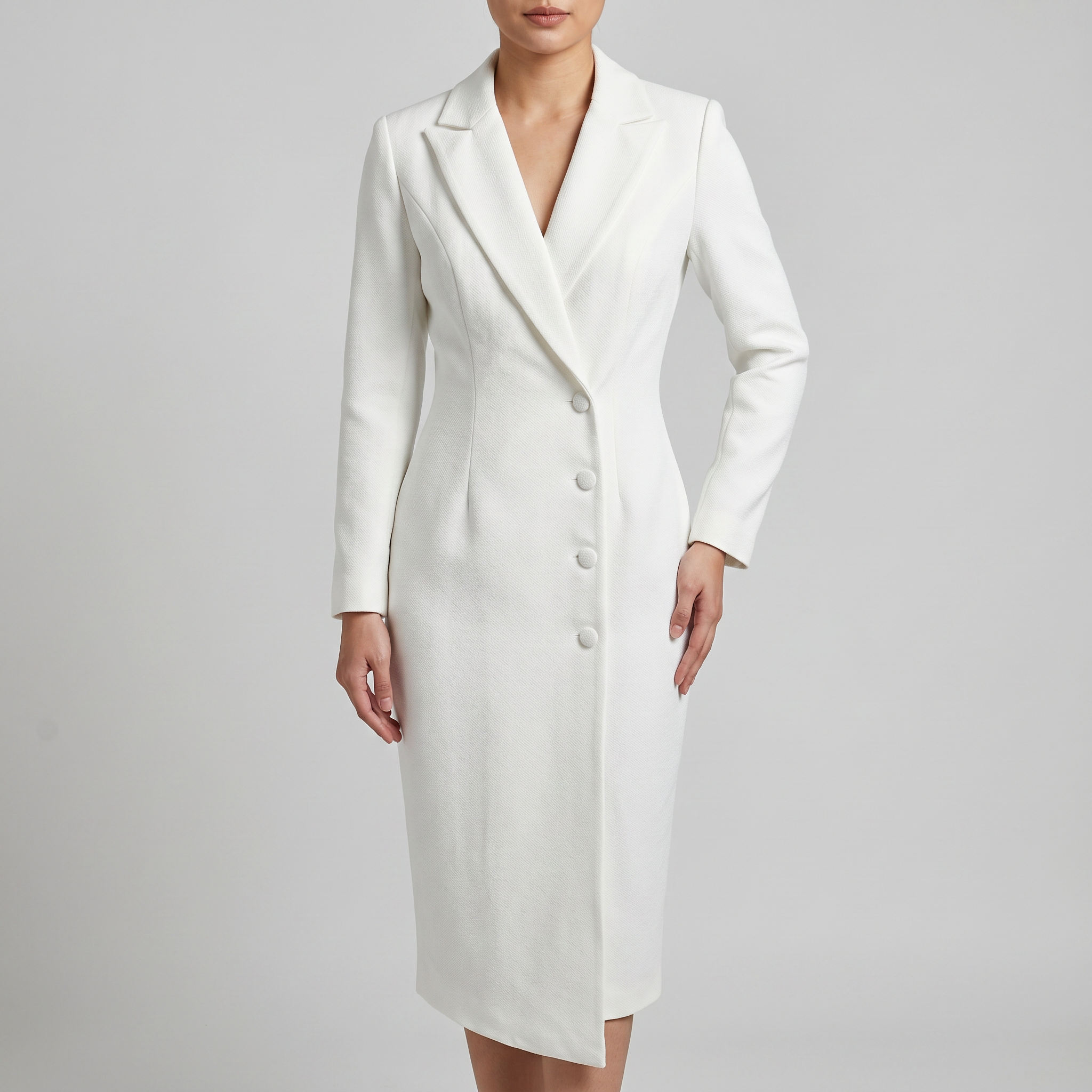 Sukienka Midi Klara | Elegancki Taliowany Krój z Kołnierzem Klapowym 0