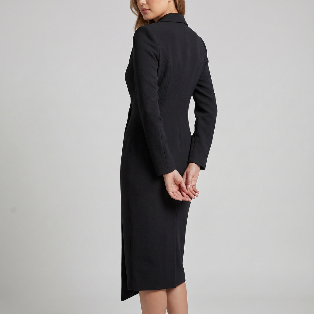 Sukienka Midi Klara | Elegancki Taliowany Krój z Kołnierzem Klapowym 8
