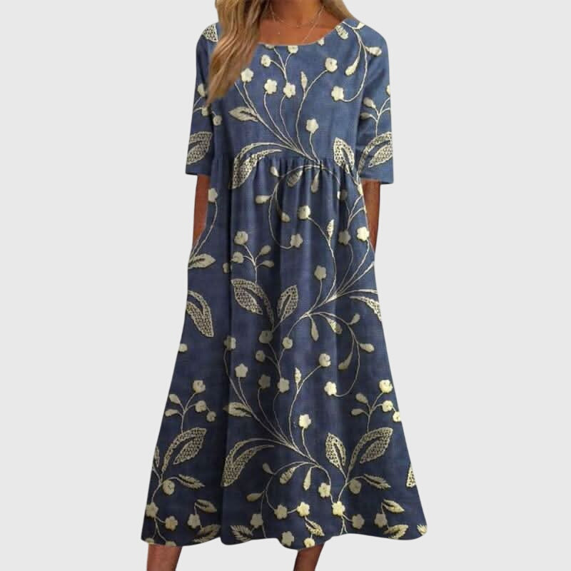 Sukienka Zofia na wesele | Zwiewna, elegancka tkanina, luźny krój 0