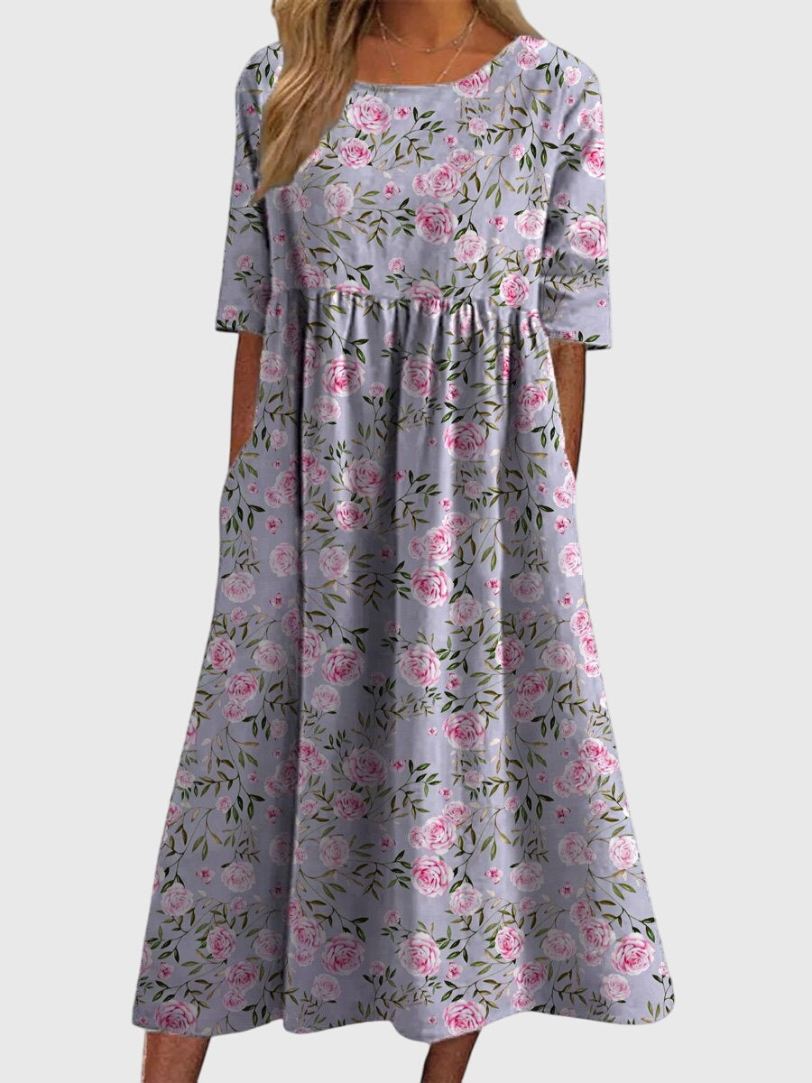 Sukienka Zofia na wesele | Zwiewna, elegancka tkanina, luźny krój 5