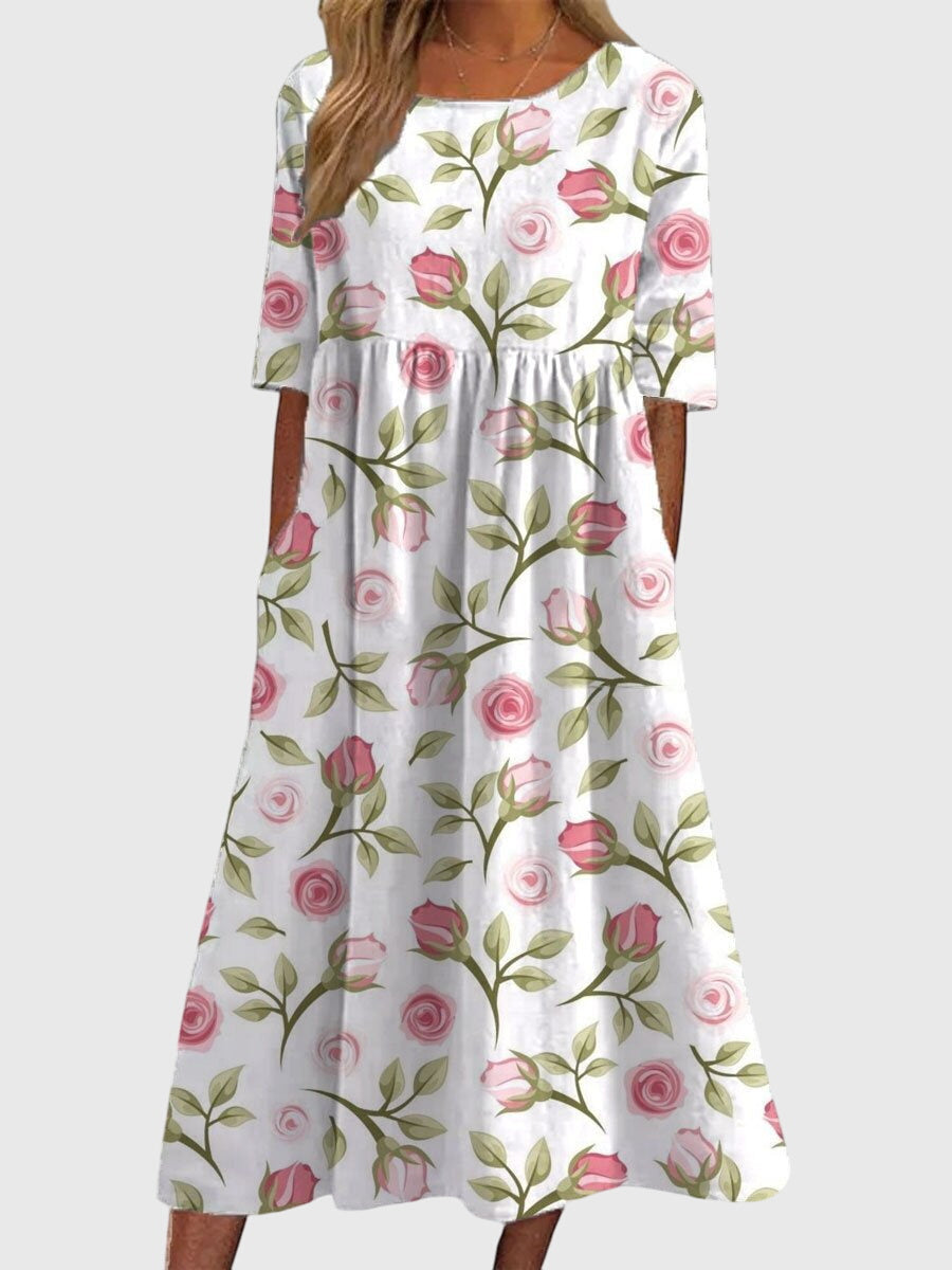 Sukienka Zofia na wesele | Zwiewna, elegancka tkanina, luźny krój 7
