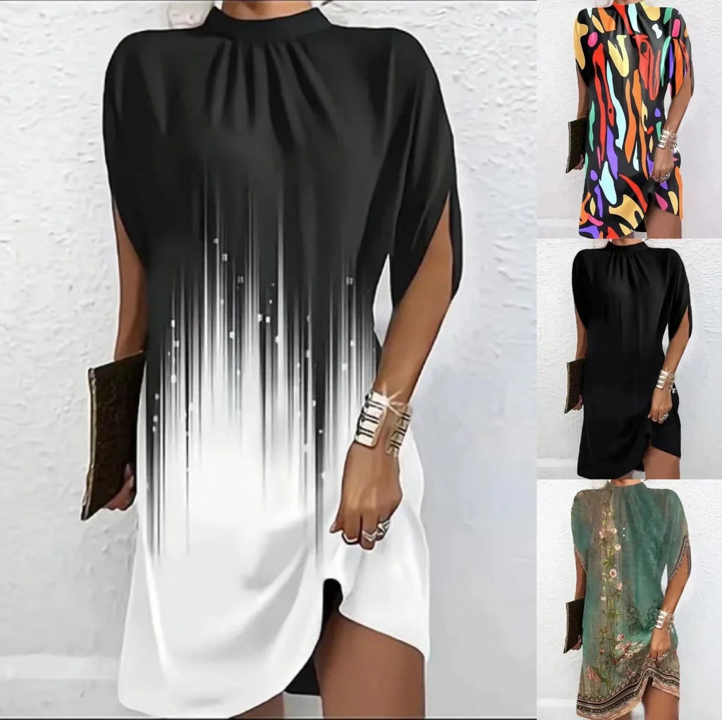 Sukienka koktajlowa Eliza | Elegancki krój, asymetryczne rozcięcie, midi 1