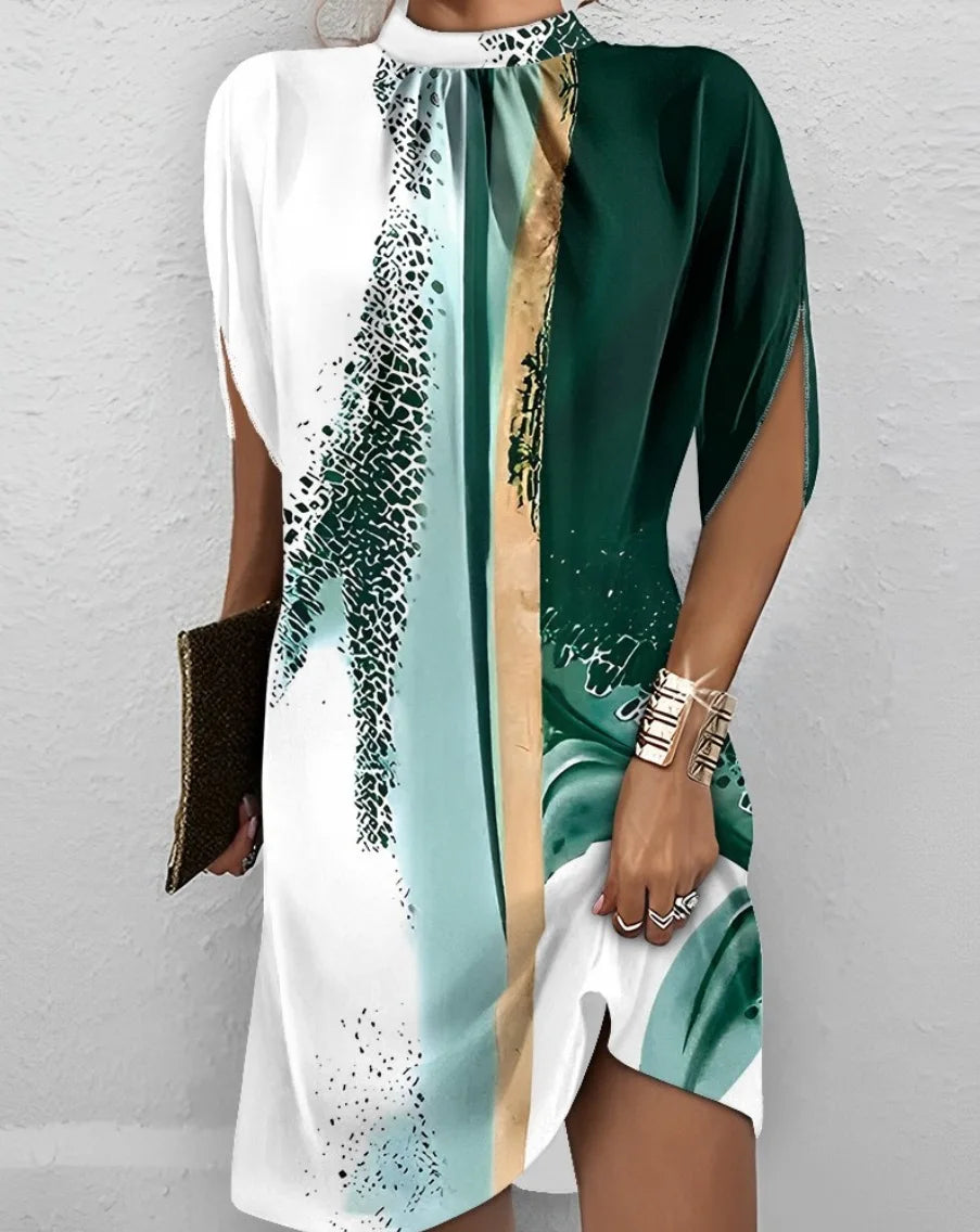 Sukienka koktajlowa Eliza | Elegancki krój, asymetryczne rozcięcie, midi 2