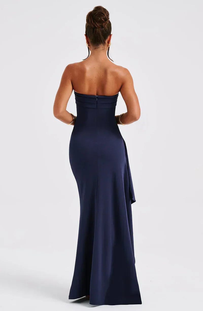Sukienka maxi Bella | Bezramiączkowy fason, elegancka na wesele 1