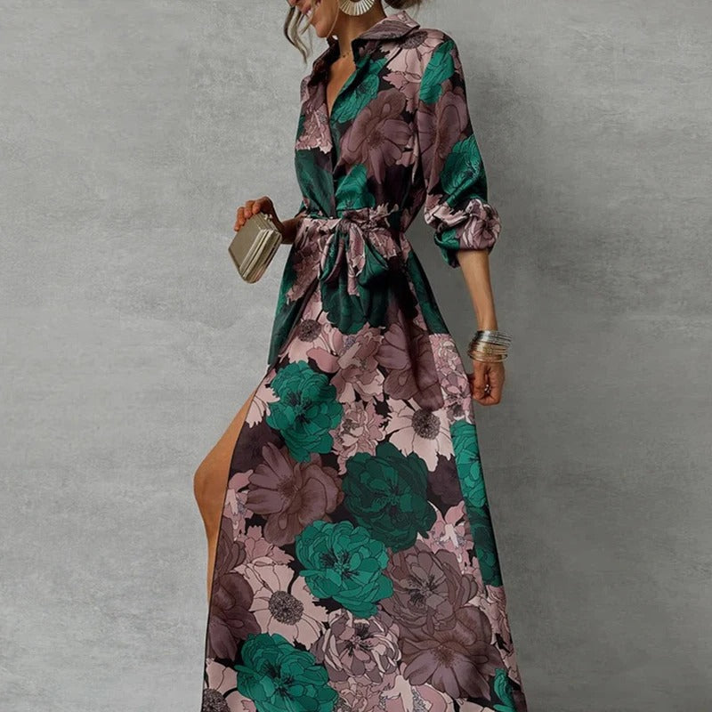 Sukienka maxi Daria | Elegancki krój z paskiem, idealna na wesele 1