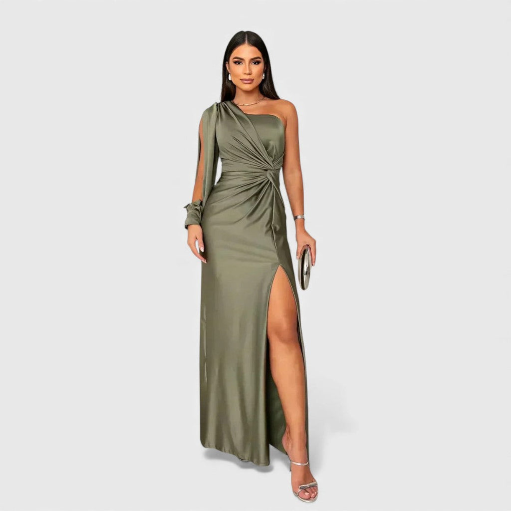 Sukienka maxi Katarzyna | Elegancki fason na jedno ramię 0