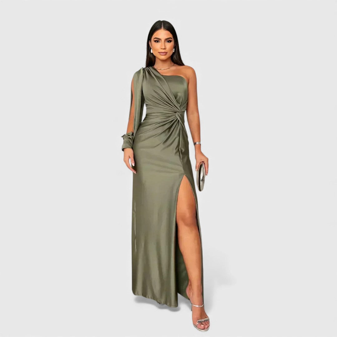 Sukienka maxi Katarzyna | Elegancki fason na jedno ramię 0