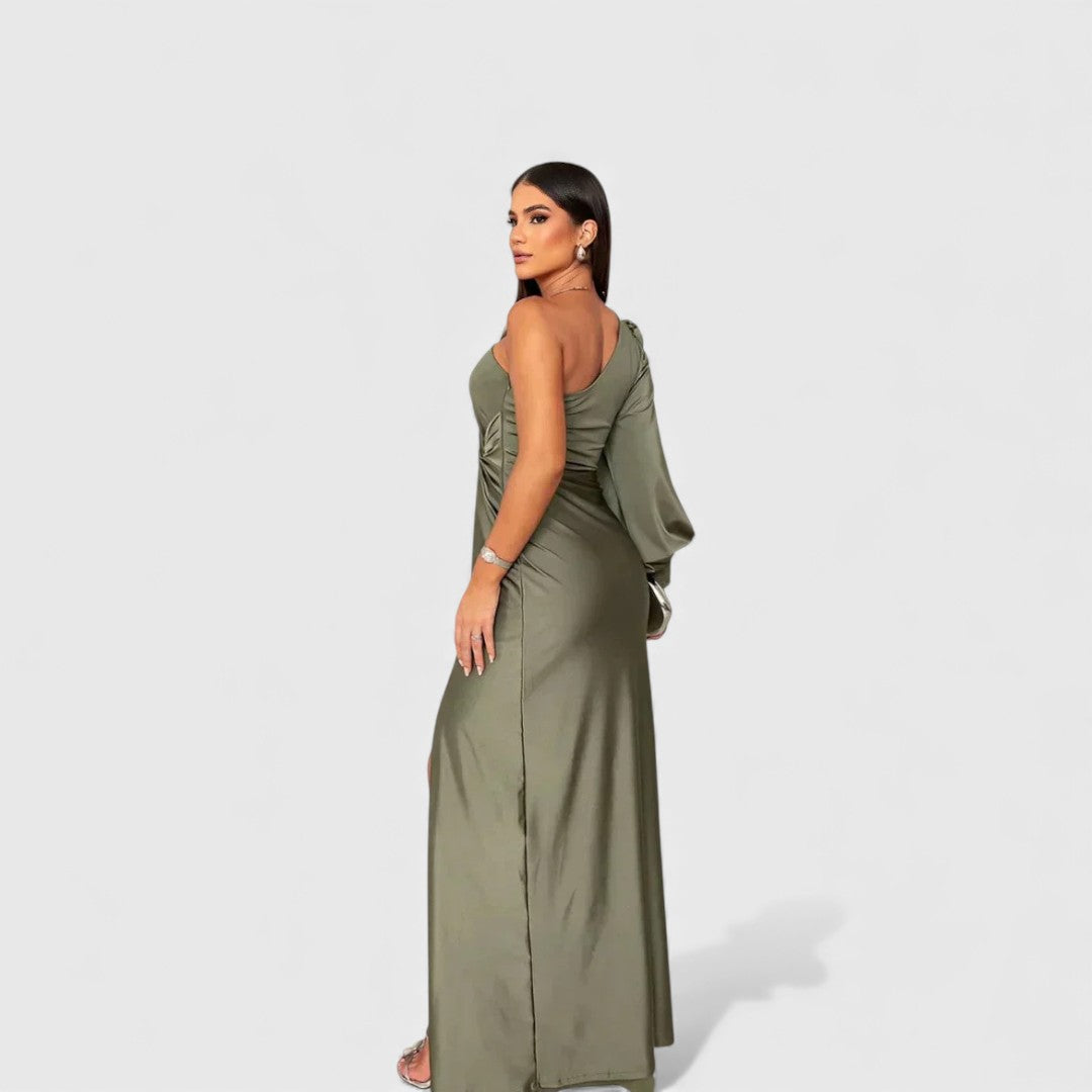 Sukienka maxi Katarzyna | Elegancki fason na jedno ramię 1