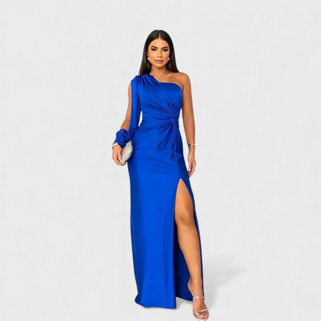 Sukienka maxi Katarzyna | Elegancki fason na jedno ramię 4