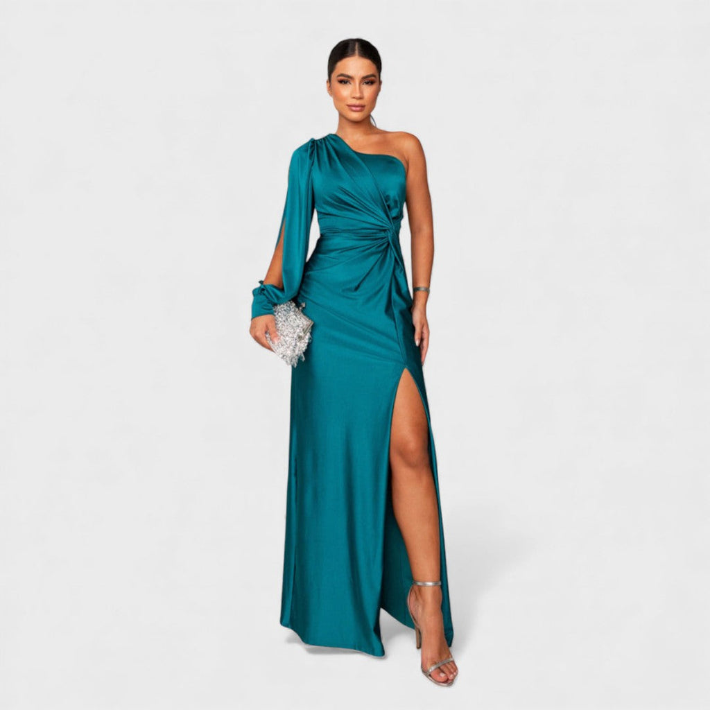 Sukienka maxi Katarzyna | Elegancki fason na jedno ramię 6